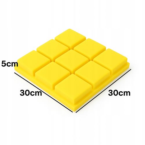 Pianka akustyczna KOSTKA wypukła 30x30x5 cm Panel wygłuszający BUFFO Żółty na Arena.pl
