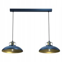 Lampa Wisząca FELIX Niebieski Złoty Metalowe Klosze 2xE27 75x90cm Sufitowa