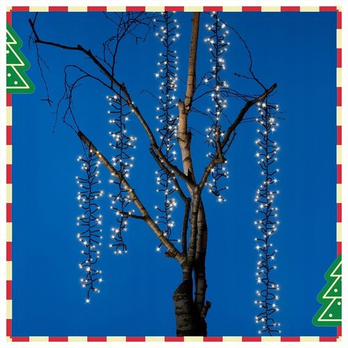 Kaskada świetlna 480LED Oświetlenie Świąteczne na Drzewa Ciepły złoty na Arena.pl