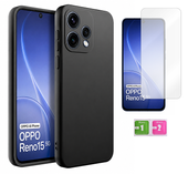 Etui do OPPO RENO 15 5G czarny matowy case obudowa plecki + szkło na ekran