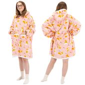 Kocobluza damska oversize koc bluza 2w1 z kapturem ciepła szlafrok futrzak piesek corgi