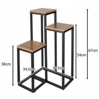 Kwietnik Stojący Stojak na Kwiaty Kwiatki Rośliny Metalowy Loft 3 Poziomy
