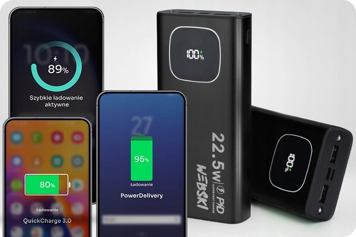 ALUMINIOWY PRZENOŚNY POWER BANK 3X USB 30000 mAh zdjęcie 12