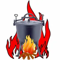 kociołek żeliwny 10l węgierski z pokrywką trójnóg do gulaszu na ognisko koc