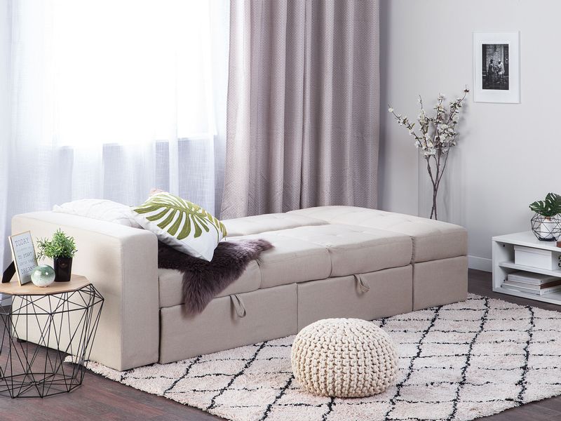 Sofa rozkładana beżowa FALSTER zdjęcie 3