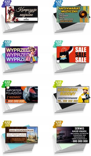 Wizytówki firmowe Foliowane 1000szt wiele wzorów usługi ogrodnicze na Arena.pl