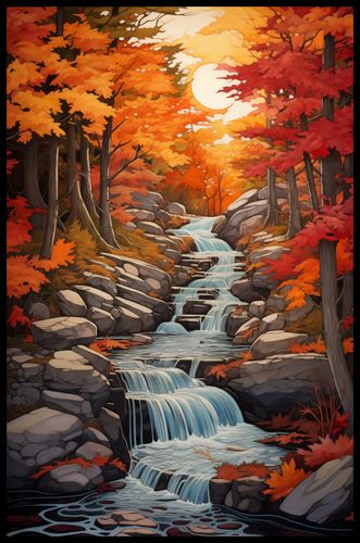 Plakat 53x81cm Jesienne Wodospady na Arena.pl