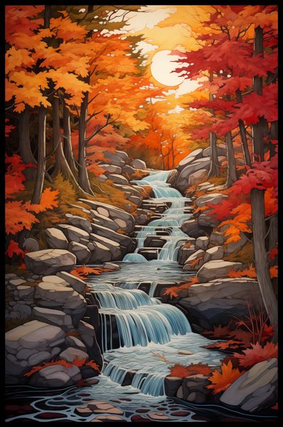 Plakat 53x81cm Jesienne Wodospady zdjęcie 2