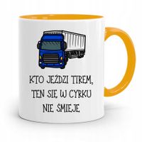 Dla Tirowca Kierowcy Tira Kubek Żółty Na Prezent Z Nadrukiem Ze Zdjęciem
