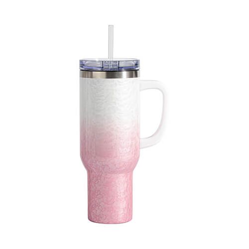 Kubek podróżny 1200 ml 3D Puff Cloud do sublimacji - biało-różowy na Arena.pl