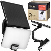 ADVITI SOLIS LED 10W, naświetlacz solar. LED z czujn. ruchu PIR 1200lm