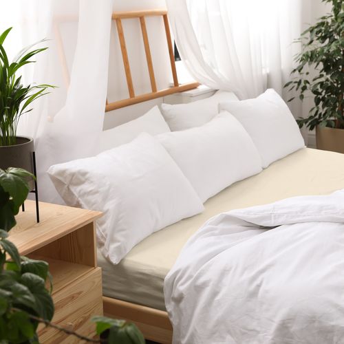 Prześcieradło z gumką 200x220 jersey 100% BAWEŁNA jasny beżowy na Arena.pl