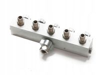 rozdzielacz powietrza 5-drożny aerografu 1/8" 1/4" listwa regulacja 5 wyjść