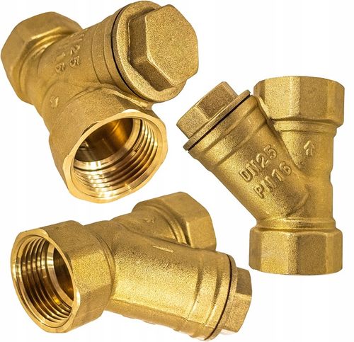 FILTR SKOŚNY SIATKOWY MOSIĘŻNY DO WODY 1" CAL DN25 TMAX 120°C SOLIDNY na Arena.pl