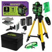 POZIOMICA LASEROWA LASER KRZYŻOWY 4D 360 16 LINII PILOT STATYW NAC