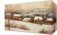 Obraz 30x20cm Wioska Otulona Śniegiem