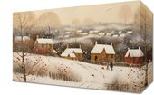 Obraz 30x20cm Wioska Otulona Śniegiem