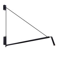 Kinkiet LAMPA minimalistyczna NURH 9019 Shilo metalowy kinkiet na wysięgniku tuba czarna