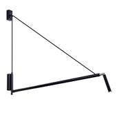 Kinkiet LAMPA minimalistyczna NURH 9019 Shilo metalowy kinkiet na wysięgniku tuba czarna