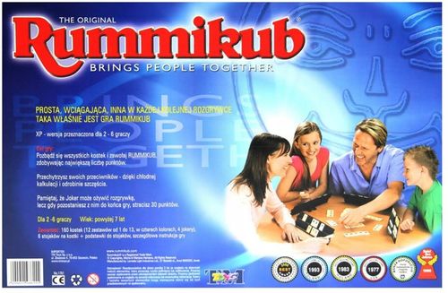 Gra Rummikub wersja XP liczbowa dla całej rodziny od 2 do 6 graczy na Arena.pl