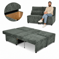 Kanapa 2 os sofa rozkładana spania pojemnik szary welur Kimo Family Meble