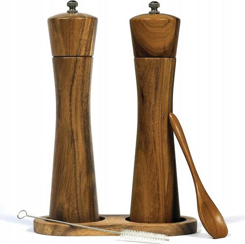 2×Ręczny Młynek Do Soli I Pieprzu zestaw z podstawką na Arena.pl