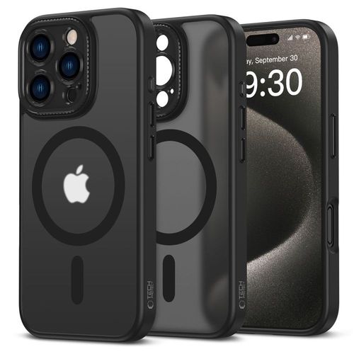 Etui Tech-Protect MagCam TPU i PC DO iPhone 16 Pro Czarne Matowe na Arena.pl