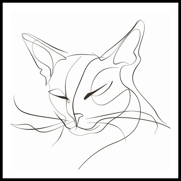 Plakat 90x90cm Linijny Kot zdjęcie 3