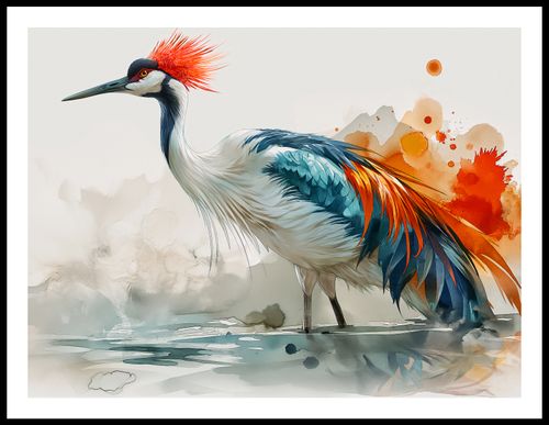 Plakat 80x60cm Żuraw w Akwareli na Arena.pl