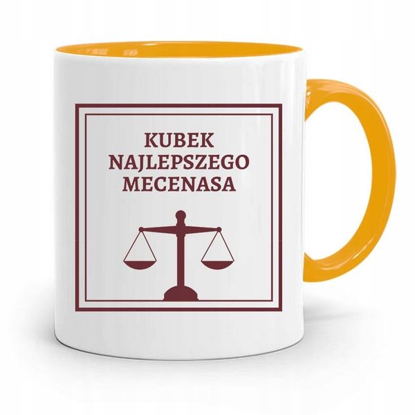 Kubek Żółty Prawnika Mecenasa Najlepszy Mecenas Z Nadrukiem Ze Zdjęciem zdjęcie 1