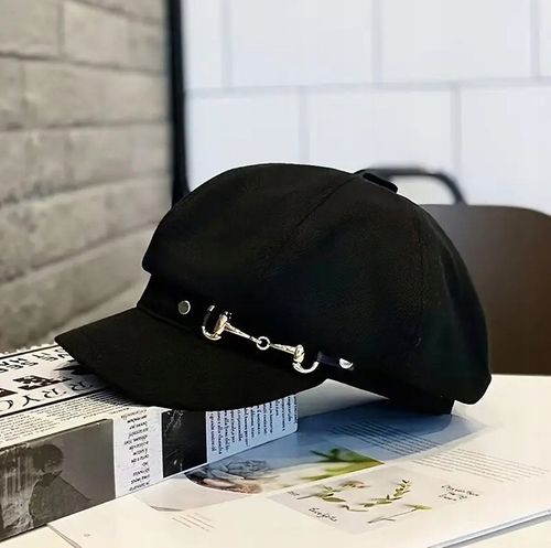 Stylowa Modna Czapka Z Daszkiem Czarna Jesienna Na Jesień Zimę Modna na Arena.pl