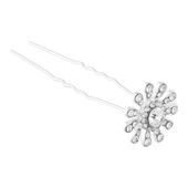 Szpilki do włosów srebrne z dżetami 2 sztuki