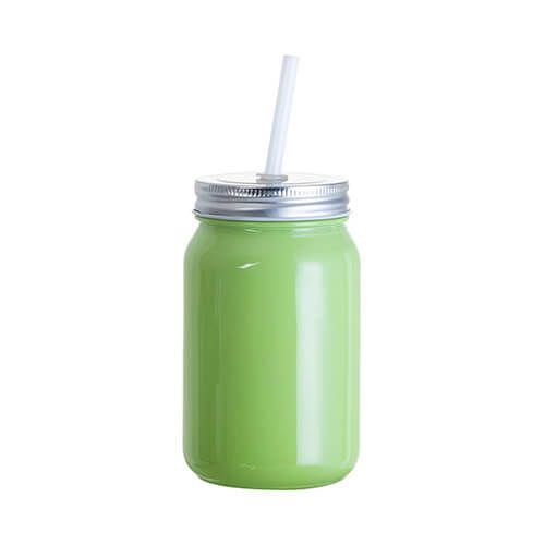 Kubek szklany 450 ml Mason Jar Full Color bez uszka do sublimacji - zielony na Arena.pl