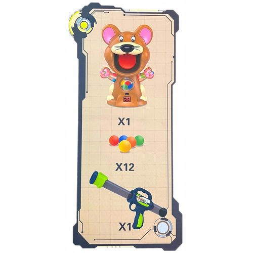 GRA ZRĘCZNOŚCIOWA MYSZ STRZELANIE DO CELU PISTOLET KULKI PREZENT DLA DZIECI na Arena.pl