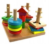 SORTER UKŁADANKA LOGICZNO ZRĘCZNOŚCIOWA DREWNIANA