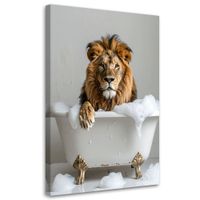 Obraz humorystyczny do łazienki wc pokoju na prezent, Lew