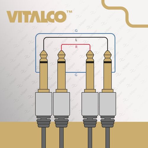 KABEL 2x JACK - 2x JACK 6,3 MONO 1,5m VITALCO MK48 na Arena.pl