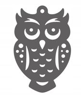 S1 Zawieszka dekor ozdoba ażurowa sowa szara