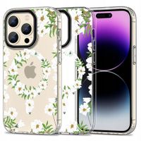 2 x TECH-PROTECT - KWIATOWE ETUI CASE MAGSAFE NA IPHONE 15 PRO - CLEAR FLOW