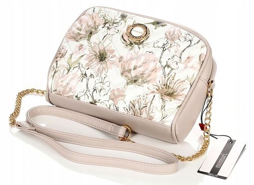 MONNARI Zgrabna beżowa listonoszka w kwiaty na pasku z łańcuszkiem na Arena.pl