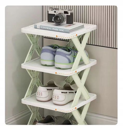 STOJAK Organizer Szafka na BUTY 6 poziomów ROZKŁADANA Zielona POJEMNA na Arena.pl