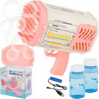 pistolet automat do baniek bazooka na bańki bubble różowa 963-11a