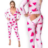 PIŻAMA DAMSKA Rozpinana z Klapką RÓŻOWA r.XL