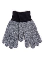 Rękawiczki męskie szary melanż z mankietem 26 YOCLUB