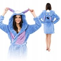 Szlafrok podomka damski dres kąpielowy ciepły plusz prezent osiołek kaptur