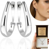 SREBRNE KOLCZYKI DAMSKIE KROPLE PĘTELKI OWALNE ŁEZKI SREBRO925 GRAWER