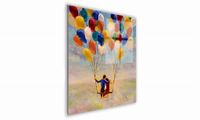 OBRAZ NA SZKLE KWADRATOWY 50x50cm 078 Para na balonach