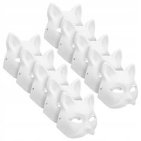 Maska na twarz LITTLEEILA Therian Masks White Cat Masks Pusty biały papier