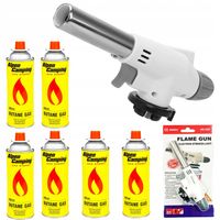 ZESTAW PALNIK GAZOWY NA GAZ FLAME GUN CERAMICZNY + 6X KARTUSZ BUTLA