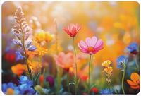 Podkładka mata na stół dwustronna korkowa laminowana 39x28,5 cm kwiatki